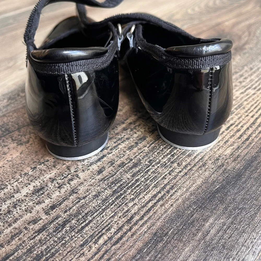 Danskin Girls Black Patent Mary Janes Tap Shoes with Velcro Strap